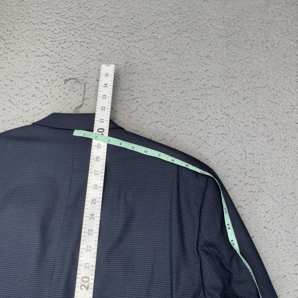 Ralph Lauren Blazer Mens 46R Blue Check 2 Button Stretch Travel LRL Sport Coat